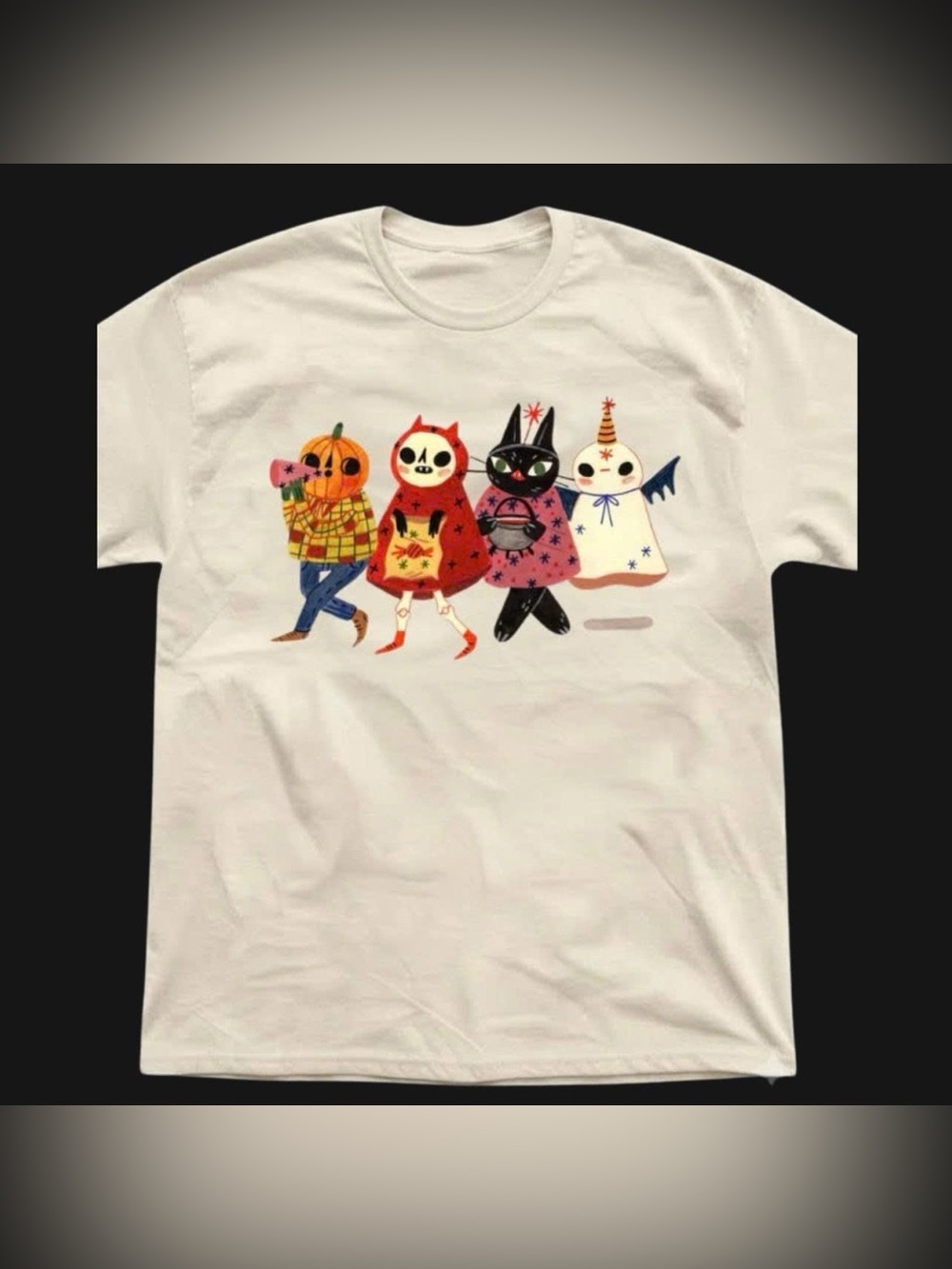 Halloween Character Graphic Tee - White